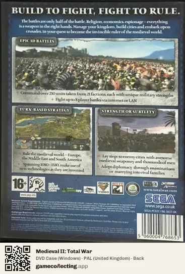 Medieval II: Total War Computer, United Kingdom box back