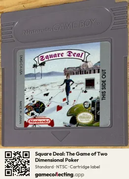 Square Deal: The Game of Two Dimensional Poker Game Boy, NTSC cartridge label