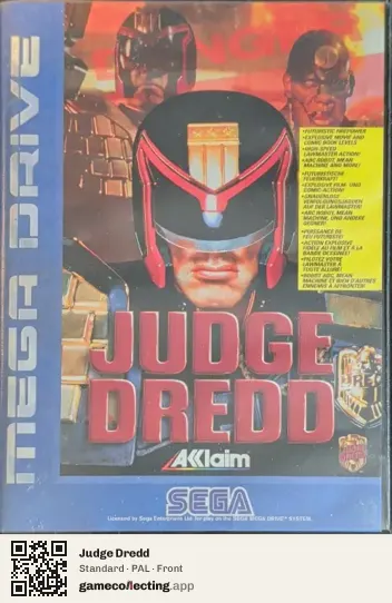 Judge Dredd Sega Mega Drive / Genesis, PAL box front