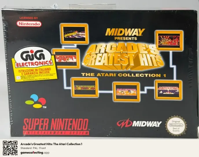 Arcade's Greatest Hits: The Atari Collection 1 Super Nintendo Entertainment System, PAL box front