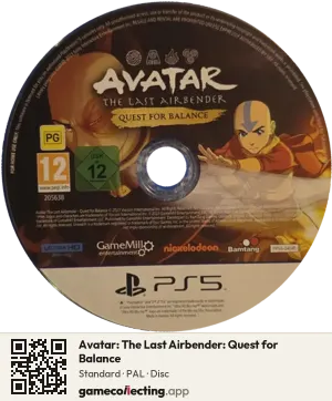 Avatar: The Last Airbender: Quest for Balance PlayStation 5, PAL disc