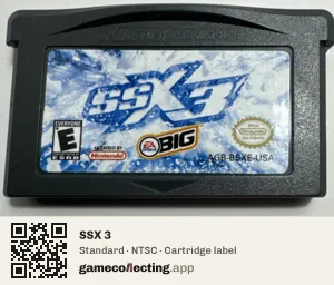 SSX 3 Game Boy Advance, NTSC cartridge label