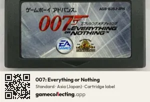 007: Everything or Nothing Game Boy Advance, Asia cartridge label