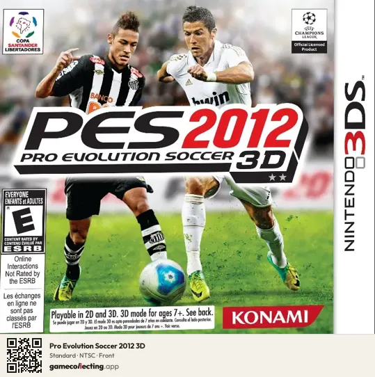Pro Evolution Soccer 2012 3D Nintendo 3DS, NTSC box front