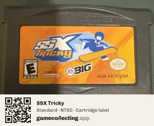 SSX Tricky Game Boy Advance, NTSC cartridge label