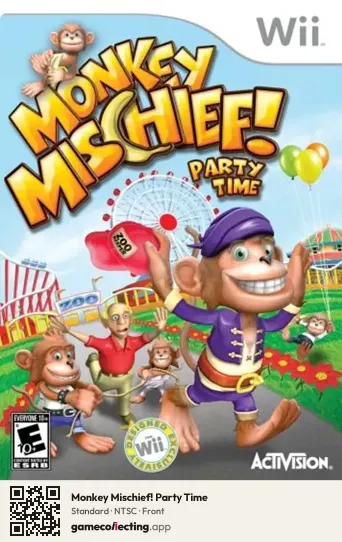 Monkey Mischief! Party Time Nintendo Wii, NTSC box front