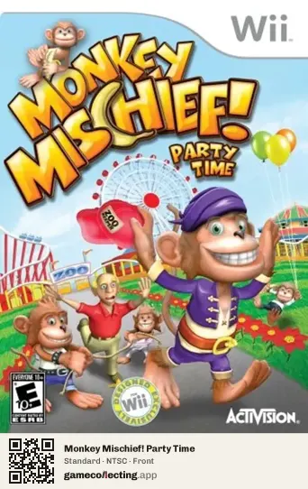 Monkey Mischief! Party Time Nintendo Wii, NTSC box front