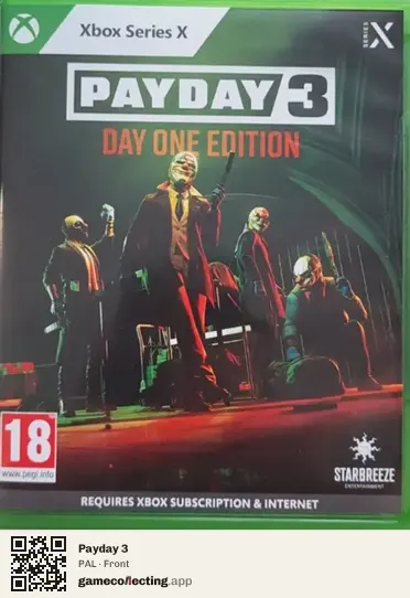 Payday 3 Xbox Series X, PAL box front