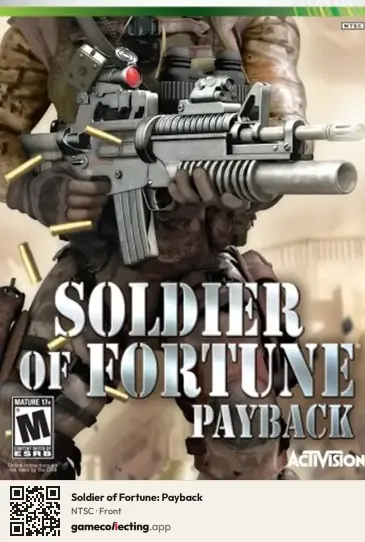 Soldier of Fortune: Payback Xbox 360, NTSC box front