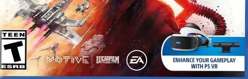 Star Wars: Squadrons, the ESRB box on its front