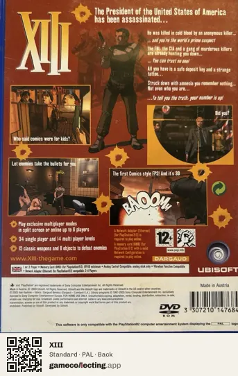 XIII PlayStation 2, PAL box back