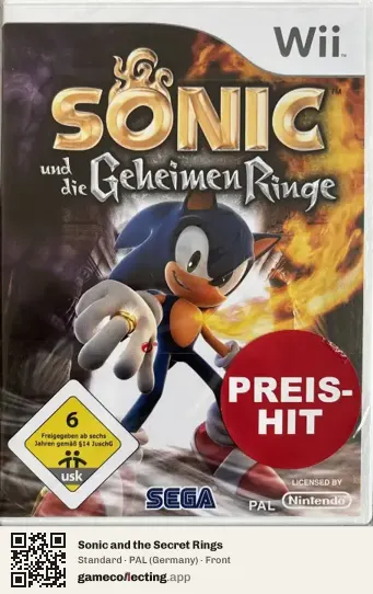 Sonic and the Secret Rings Nintendo Wii, Germany box front