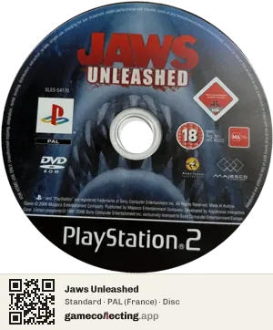 Jaws Unleashed PlayStation 2, PAL disc