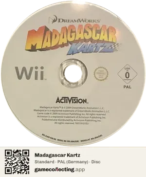 Madagascar Kartz Nintendo Wii, PAL disc