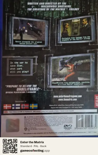 Enter the Matrix PlayStation 2, PAL box back