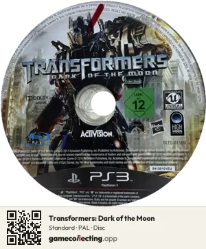 Transformers: Dark of the Moon PlayStation 3, PAL disc