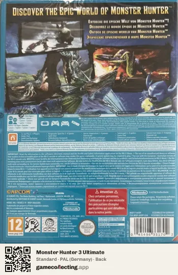 Monster Hunter 3 Ultimate Nintendo Wii U, Germany box back