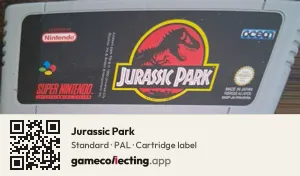 Jurassic Park Super Nintendo Entertainment System, PAL cartridge label