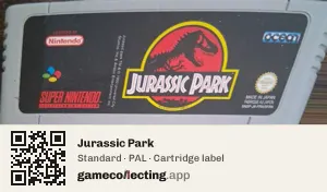 Jurassic Park Super Nintendo Entertainment System, PAL cartridge label