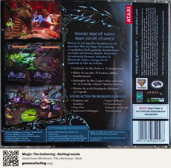 Magic: The Gathering - Battlegrounds Computer, Germany box back