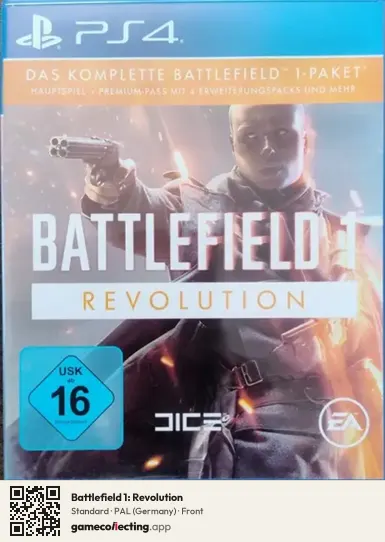 Battlefield 1: Revolution PlayStation 4, Germany box front