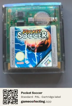 Pocket Soccer Game Boy Color, PAL cartridge label