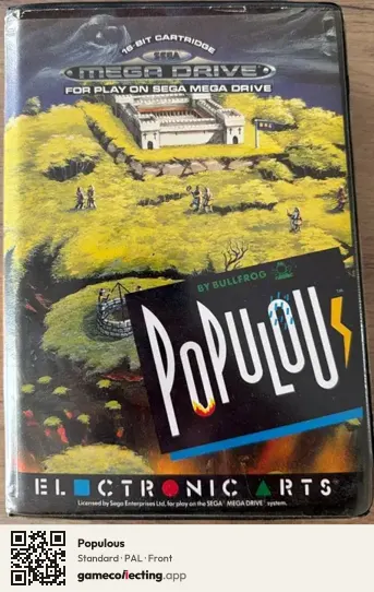 Populous Sega Mega Drive / Genesis, PAL box front