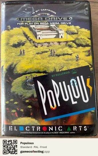Populous Sega Mega Drive / Genesis, PAL box front