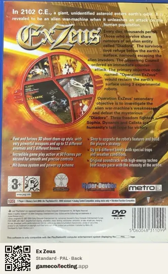 Ex Zeus PlayStation 2, PAL box back