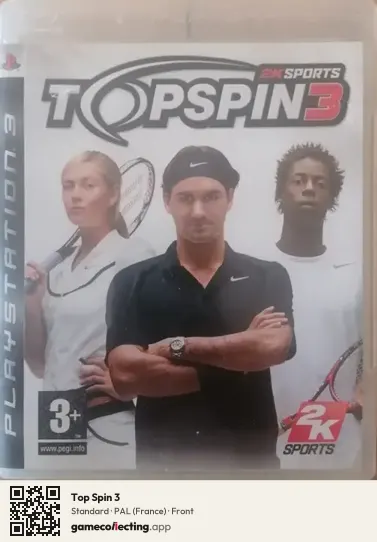 Top Spin 3 PlayStation 3, France box front