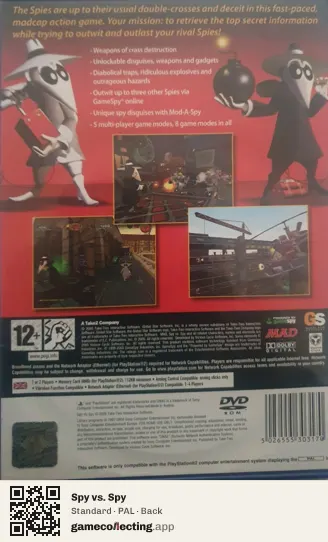 Spy vs. Spy PlayStation 2, PAL box back