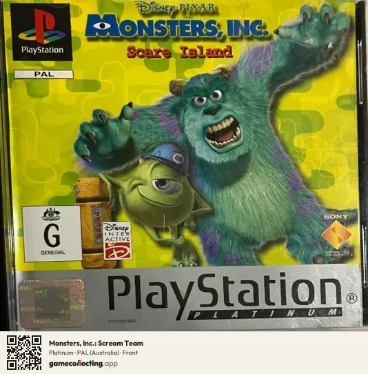 Monsters, Inc.: Scream Team PlayStation, Australia box front