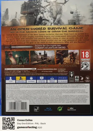 Conan Exiles PlayStation 4, PAL box back