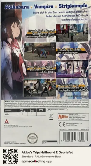 Akiba's Trip: Hellbound & Debriefed Nintendo Switch, Germany box back