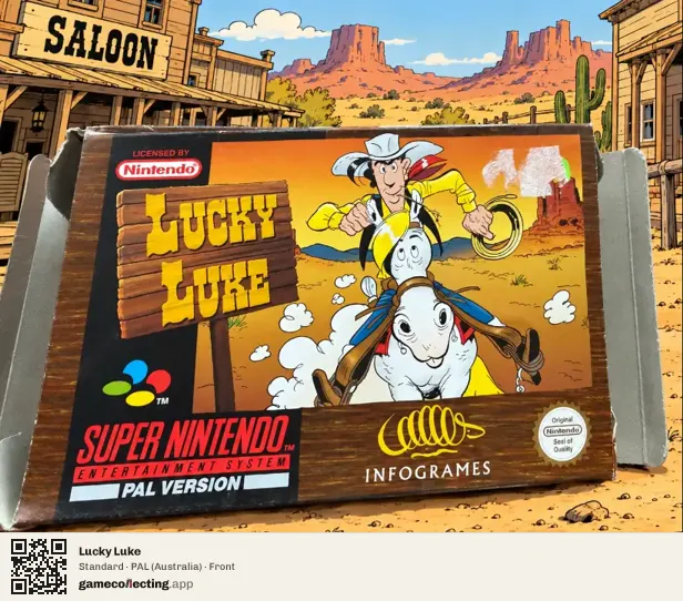 Lucky Luke Super Nintendo Entertainment System, Australia box front
