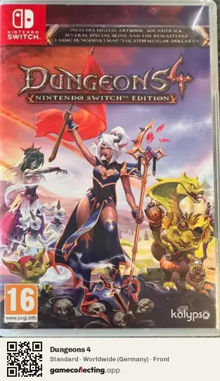 Dungeons 4 Nintendo Switch, Germany box front