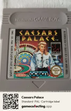 Caesars Palace Game Boy, PAL cartridge label