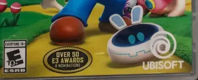 Mario + Rabbids Kingdom Battle, the ESRB box on its front