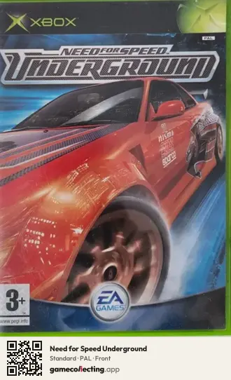 Need for Speed Underground Xbox, PAL box front