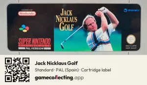 Jack Nicklaus Golf Super Nintendo Entertainment System, PAL cartridge label