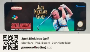 Jack Nicklaus Golf Super Nintendo Entertainment System, PAL cartridge label