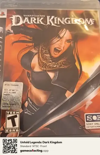 Untold Legends: Dark Kingdom PlayStation 3, NTSC box front