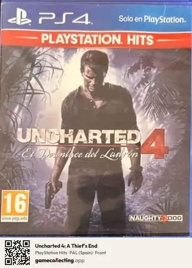 Uncharted 4: A Thief's End PlayStation 4, Spain box front