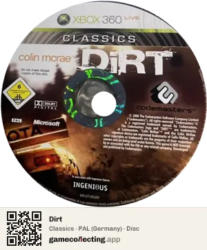 Dirt Xbox 360, PAL disc