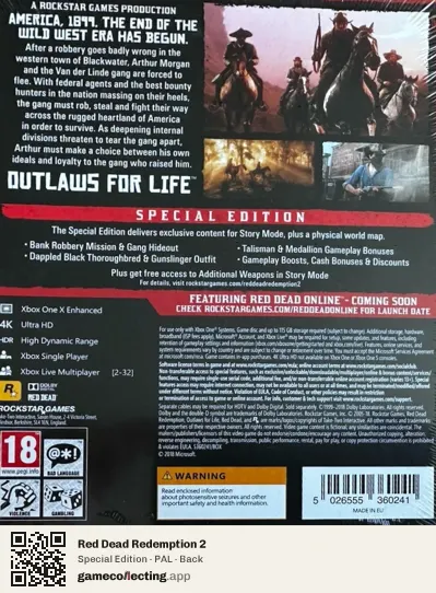 Red Dead Redemption 2 Xbox One, PAL box back