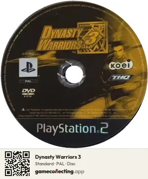 Dynasty Warriors 3 PlayStation 2, PAL disc