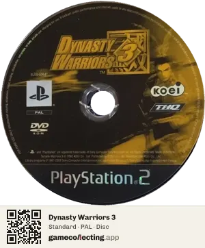 Dynasty Warriors 3 PlayStation 2, PAL disc