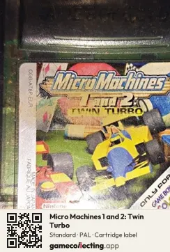 Micro Machines 1 and 2: Twin Turbo Game Boy Color, PAL cartridge label