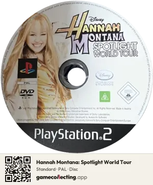 Hannah Montana: Spotlight World Tour PlayStation 2, PAL disc