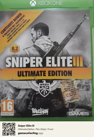 Sniper Elite III Xbox One, Italy box front